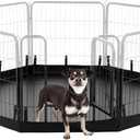 PJYuCien Dog Playpen Bottom Pad, Fits 24 Inch Width 8 Panels Regular Octagon Metal Exercise Pet Playpen, Black (Note:Playpen Not Included)