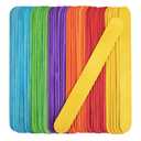 KTOJOY 8 Inch 60 Pcs Colored Jumbo Wooden Craft Sticks Wooden Popsicle Colored Craft Sticks Stick 0.94”Wide Treat Sticks Ice Pop Sticks for DIY Crafts，Home Art Projects, Classroom Art Supplies