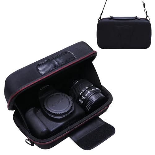 LTGEM Camera Case for Canon EOS Rebel T7 / R50 / R100 / R50 V / T6 / R8 / R10 / RP / SL3 / R5 / T100 DSLR SLR Camera and 18-55mm/18-45mm Lens with Shoulder Strap, Black