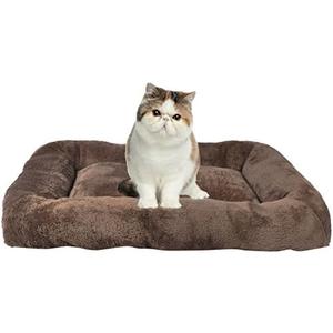 long rich HappyCare Textiles Sleeping Cloud Bolster Pet Cushion/Bed Brown 30" by 20"