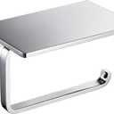 Toilet Paper Holder for Bathroom Solid Brass and Superior Hotel Style Tissue Roll Holder with Cell Phone Storage Polished Chrome Finish