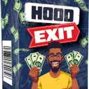 Hood Charades Presents Hood Exit Card Game - Stack Your Cash, Block Rivals, Get Big Mama's Help - Fun Strategic Card Game and Captures Real-Life for Gatherings and Party Nights, Small