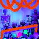 2 x Mega-L Neon Halloween Party Decorations, 26ft Fluorescent Orange Pumpkin Garland Banner Glow in the Dark Party Supplies Cute Hanging Ceiling Decors for Birthday Home Wall Fence Porch Black Light Party