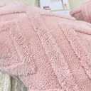 Set of 2 Faux Fur Pink Throw Pillow Covers 18x18,Soft Checkborad Pattern Decorative Boho Pillow Cover Case Cushion Cover for Sofa Couch Bed Livingroom Farmhouse,Modern Accent