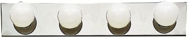 Kichler 624CH Four Light Linear Bath,Chrome
Simple chrome vanity light with versatile vertical or horizontal mounting (24" x 4.5" x 5.5"), 624CH