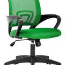 BestOffice | Ergonomic Office Chair | Mid-Back Swivel Desk Chair | Breathable Backrest & Lumbar Support | Adjustable Height | Sponge Seat | Rolling Wheels | Green | for Adults & Women