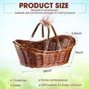 Wesiti 6 Pcs Wicker Picnic Basket Bulk with Handle, Dark Brown