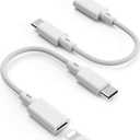 Lightning to USB C Adapter (2 Pack), Fast Charging & Data Transfer, USB C Charger Connector Cable for iPhone 17/16/15, iPad Pro/Air, Samsung,Pixel-(Not for Headphone/OTG)