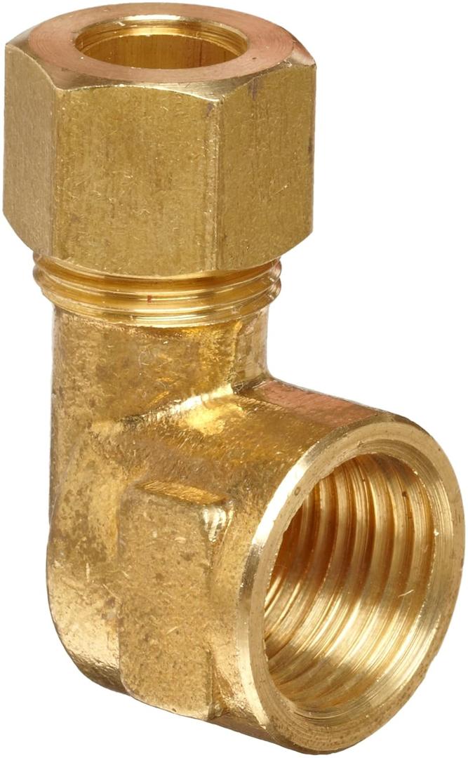 Anderson Metals-50070-0608 Brass Tube Fitting, Elbow, 3/8" Compression x 1/2" Female Pipe
