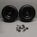 11x4.00-5" Lawn Mower Tire on Wheel Flat Free 2 PCS, 3/4" or 5/8" Bearing, Solid Mower Wheel for Residential and Commercial 3.4"-5" Centered Hub, Zero Turn Mower Front Tires