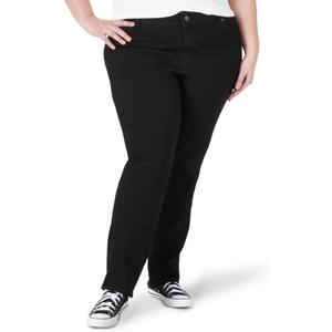 Lee Women's Plus Size Relaxed Fit Straight Leg Jean (Black Onyx)