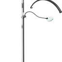 AURELLE Half Moon Lash Light - Adjustable LED Floor Lash Lamp with 4X Magnifier & Phone Holder for Eyelash Extensions,Nail Art,Tattoo,Skincare,Salon SPA-Dimmable Brightness,Rotating Head, Black