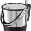 Oggi Insulated Ice Bucket, 4 Quart / 3.8 L, Stainless Steel, Black.