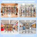 Room Divider Freestanding Gridwall, 3 Panel Folding Display Board Organizer with Base Feet, Privacy Screens Portable Freestanding Display Board Wire for Craft Shows Events Retail 51.2"W x 78"H