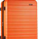 Amazon Basics 30" Hardside Large Checked Luggage, Expandable For Up to 15% More Space, Hardshell Suitcase With Wheels, Scratch-Resistant Surface, Four Multi-directional Wheels, Orange