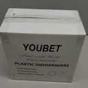 YOUBET 125Pcs Pink Plastic Plates with Gold Rim - Scalloped Plastic Plates Set Includes 25 Dinner, 25 Dessert Plate, 75 Gold Silverware for 25Geusts for Wedding Birthday Baby Shower Mothers Day