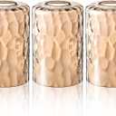 3 Pcs Amber Hammered Glass Shade Replacements for Pendant Light Fixtures Glass Lamp Shade Cover, 1-5/8 Inch Fitter E26 Base, 4"w x 6"h, Replacement Lamp Globe for Chandelier Wall Sconce