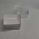 8 Pack 7x7x4 Cake Boxes with Clear Lids for 4-6 Inch Cakes, Treats or Desserts – Paper Bento Cake Boxes, Disposable Bundt Containers – Bakery Take Out Containers – To Go Square Packaging, White