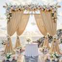 10 ft x 10 ft Wrinkle Free Champagne Backdrop Curtain for Parties, 2 Panels 10ft Polyester Champagne Photo Backdrop Drapes for Graduation Birthday Wedding Party Stage Curtains