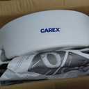 Carex 3.5 Inch Raised Toilet Seat with Arms, Round Toilet Seat Riser, 300 lbs Capacity, Elevating and Raising Seat for Elderly and Handicap, Universal, Slip-Resistant with Padded Handles, White