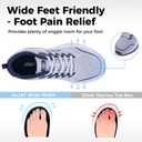 HuJAT Wide Width Shoes for Women Arch Support Plantar Fasciitis Walking Shoes Orthotic Sneakers for Bunion Swollen Feet AllBlack US Size 7
