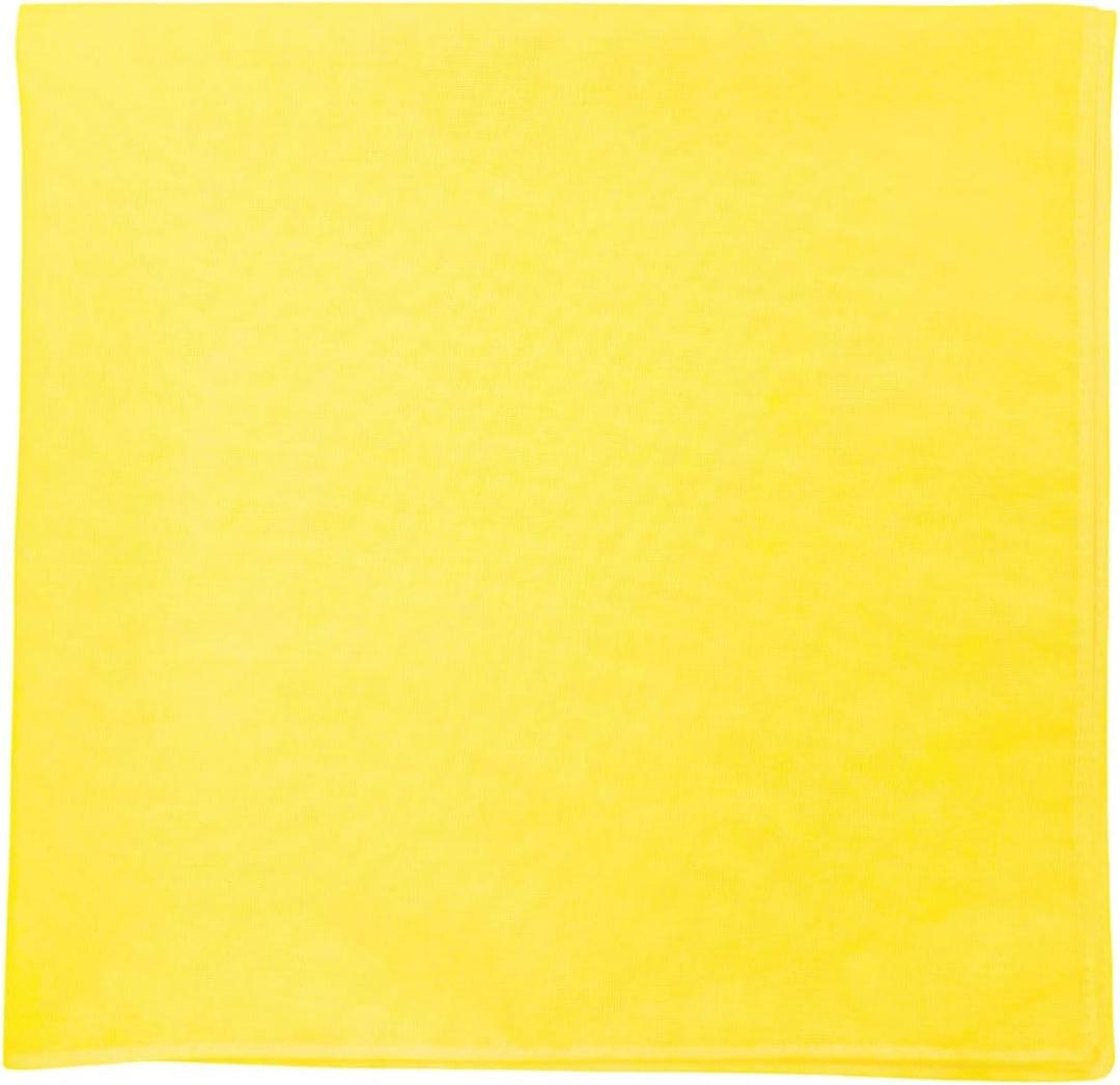 MDSTYLE 100% Cotton Solid Color Bandana for Men & Women 22" x 22" Handkerchief Headband Scarf (Yellow 1pc)