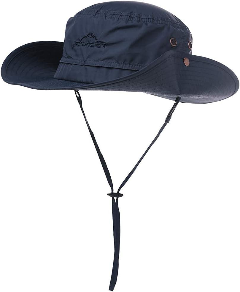 Comhats Waterproof UPF 50+ Wide Brim Sun Hat for Men Big Heads Oversized | water resistant, UV protection, wide brim, ventilated crown, packable, chin strap, large big head, fishing, hiking, camping (Blue, XL)
