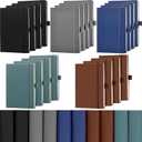 Laumoi 20 Pack Pocket Notebook Journals 3.7" x 5.7" Hardcover Small Mini Pocket Notebooks with Pen Holder A6 Lined Journal with 100 Gsm Paper(Black, Brown, Grey, Lake Blue, Blue)