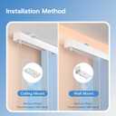 Ceiling Curtain Tracks, Curtain Track Wall Mount, Ceiling Mounted Curtains Track Rods Heavy-Duty Curtains Rails Ceiling Rod Tracks for Curtains with Rollers Hooks - White, 3.3ft (1m)