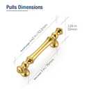 JOY DECOR 10 Pack 3 Inch Brushed Antique Brass Kitchen Cabinet Handles, Zinc Gold Drawer Pulls for Cupboard, Dresser, and Wardrobe, 3" (76mm) Hole Center, Cabinet Hardware