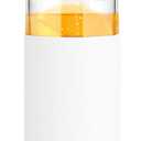 Tronco 20 oz Glass Tumbler With Lids and Straws, Reusable Smoothie Cups With Silicone Lid, Iced Coffee Cup With Silicone Protective Sleeve, Dishwasher Safe- BPA FreeWhite 1 Count