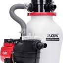 CIPU 12inch Sand Filter Pump System for Above Ground Pools, 1/3 HP Pool Pump with Timer and Filter Basket, 4-Way Multi-Port Valve for Seasonal Pool Filtration