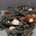 Floroom 6ft Artificial Eucalyptus Garland with Flowers Fake Greenery Burnt Orange Faux Floral Vine Garland for Table Decor Wedding Centerpieces Bridal Shower Party Decorations, Terracotta