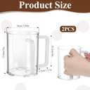 2 Pcs Judaica Hand Washing Cup with Dual Handles 5" Acrylic Clear Negel Vasser Hand Washing Cup for Jewish Ritual Netilat Yadayim Holiday Gifts (White Handle)