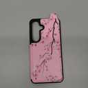 Shorogyt for Samsung Galaxy S24/for Samsung Galaxy S25 Wallet Case with Card Holder - Designer Floral Pattern Kickstand Magnetic Clasp Back Flip Folio Leather Phone Cases for S24 for Women Men Girls (Peach Blossom)