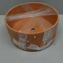 D'vine Dev 10 Inch Succulent Terracotta Shallow Pot with Drainage Hole and Saucer, Round Cylinder Planter Pot for Plant Flower