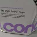 Conair Pro Style Bonnet Hair Dryer, 2 Heat Settings, Adjustable Height, Extra-Large Hood Size, 1875W Pro Style Bonnet Ionic Hair Dryer for Women, White