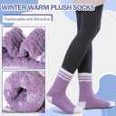 ANTSANG Fuzzy Socks for Women, Fluffy Warm Soft Slipper Socks for Winter & Home, Ideal for Teen Girls (Assorted Stripes)