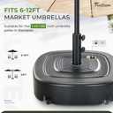 FRUITEAM 154lb Capacity Fillable Mobile Umbrella Base with 4 Wheels, Wind-Resistant Heavy Duty Patio Umbrella Base Market Stand Water or Sand Filled, for Patio, Deck, Poolside w/ 2 Locks, 2 Knobs