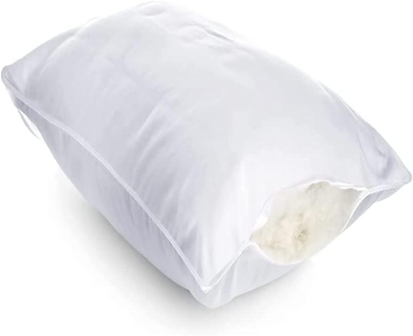 100% Cotton Down Proof Throw Pillow Shell, Empty DIY Cushion Cover for Filling, Pillow Insert Cover, Sew to Close, No Zipper, Solid White, 26x26