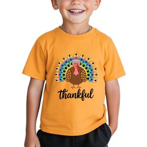 Funny Thanksgiving Shirts for Kids Girls Boys Turkey Pumpkin Toddler Graphic T-Shirt Clothes Tops Tee 2T-8Y (Orange)