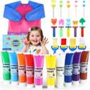 TMOL Washable Finger Paint for Toddlers, 25 PCS Safe Finger Paints, 10 Vibrant Colors (2fl oz), Baby Paint for Hand and Feet, Safe Art Supplies, Early Learning Gifts for Kids Age 3+
