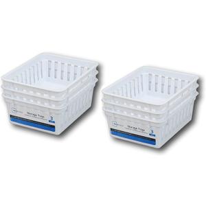 Basic Square Mini Bin Storage Trays - White - 6pk by Mainstay