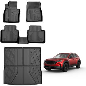 Floor Mats & Cargo Liner Set Custom Fit for Mazda CX-50 2023-2026 (Not for Hybrid) All-Weather TPE Rubber Anti-Slip CX50 Car Interior Accessories