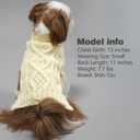 kyeese Dog Sweaters for Small Dogs with Golden Thread Turtleneck Dog Cable Knit (Beige)