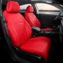 FREESOO for Honda Accord Seat Covers EX Hybrid 2023 2024 2025, Custom Fit Car Seat Covers, Luxury Waterproof Leather Seat Covers Full Set, Red (2023-2025 (Rear Row 40/60 Split Backrest))