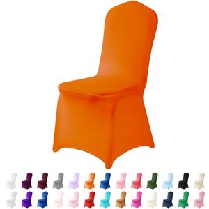 Spandex Chair Cover, 25PCS, Living Room Chair Covers, Removable Washable Protector for Party, Banquet, Wedding Event, Hotel (Orange) (25Pack)