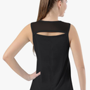 Bezioner Workout Tops for Women Quick Dry Tennis Golf Tank Tops Mesh Open Back Athletic Yoga Running Shirts Sleeveless, color black, L