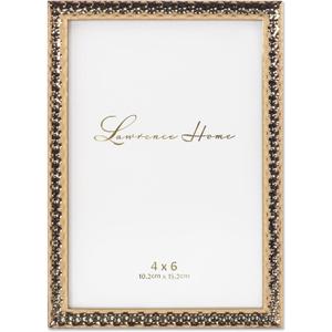 Lawrence Frames Metal Picture Frame with Hammer Effect, 4x6, Gold