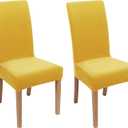 Smiry Velvet Stretch Dining Room Chair Covers Set of 2, Soft Removable Washable Chair Slipcovers Kitchen Parsons Chair Protector, Mustard Yellow